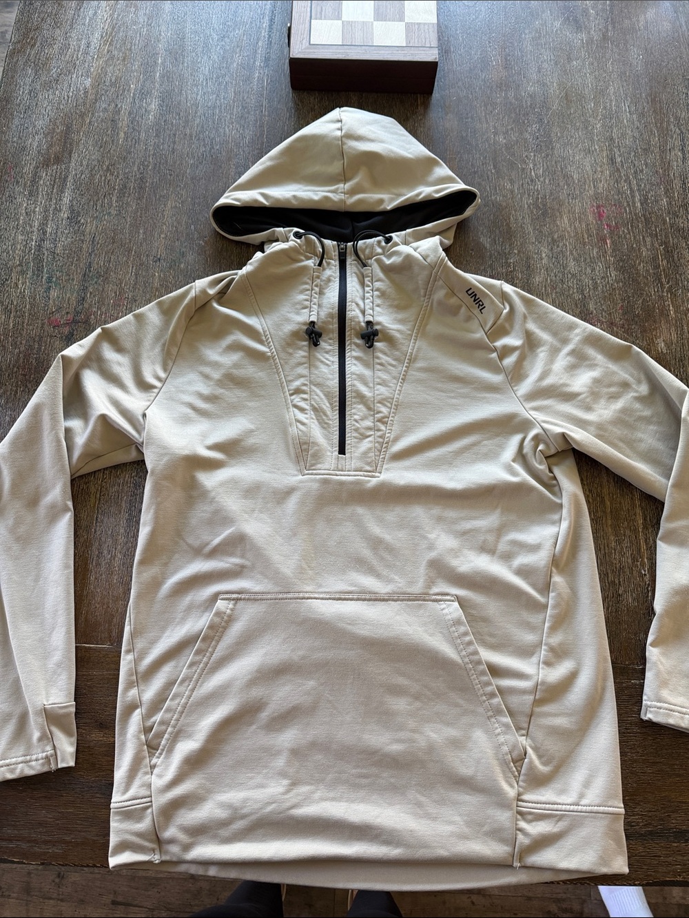 UNRL Men’s Hooded Pullover - Light Beige